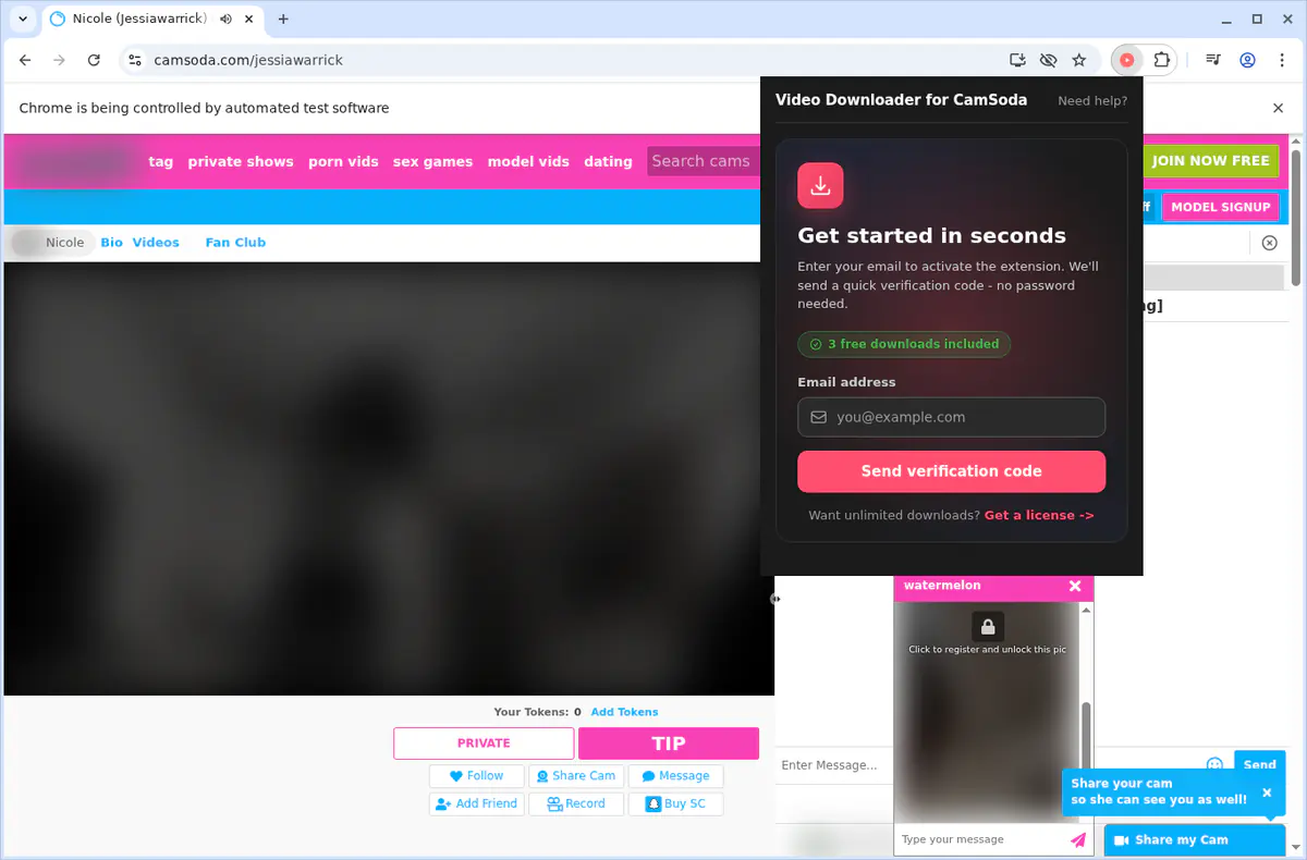 Camsoda Video Downloader browser extension screenshot 7